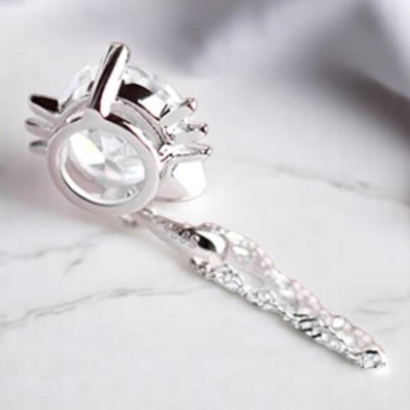 925 Sterling Silver Cat Jewelry Set – CZ Pendant Necklace & Earring - Picture 11 of 13